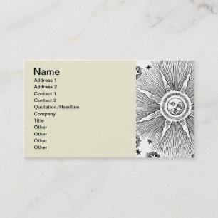Sun Stars Antique Night Sky Mediaeval Zodiac Business Card
