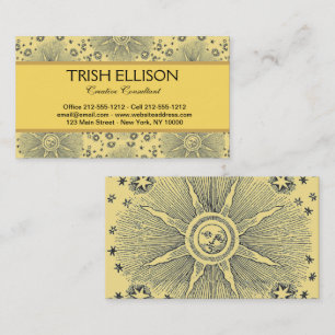 Sun Stars Antique Night Sky Mediaeval Zodiac Business Card