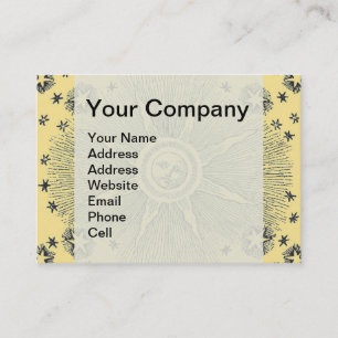 Sun Stars Antique Night Sky Mediaeval Zodiac Business Card