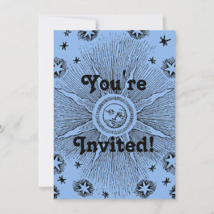 Sun Stars Antique Night Sky Mediaeval Zodiac Invitation
