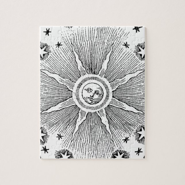Sun Stars Antique Night Sky Mediaeval Zodiac Jigsaw Puzzle (Vertical)