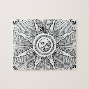 Sun Stars Antique Night Sky Mediaeval Zodiac Jigsaw Puzzle