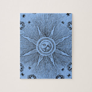 Sun Stars Antique Night Sky Mediaeval Zodiac Jigsaw Puzzle