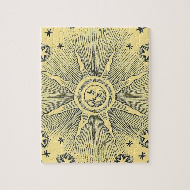 Sun Stars Antique Night Sky Mediaeval Zodiac Jigsaw Puzzle (Vertical)