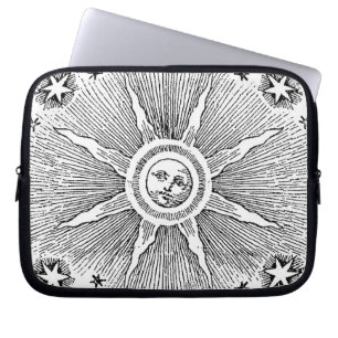 Sun Stars Antique Night Sky Mediaeval Zodiac Laptop Sleeve