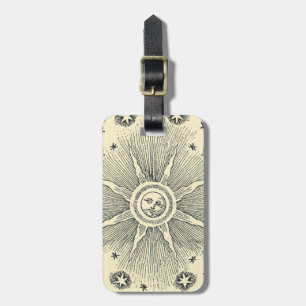 Sun Stars Antique Night Sky Mediaeval Zodiac Luggage Tag