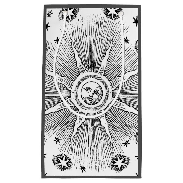 Sun Stars Antique Night Sky Mediaeval Zodiac Small Gift Bag (Front)
