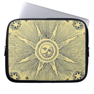 Sun Stars Antique Night Sky Medieval Zodiac Laptop Sleeve