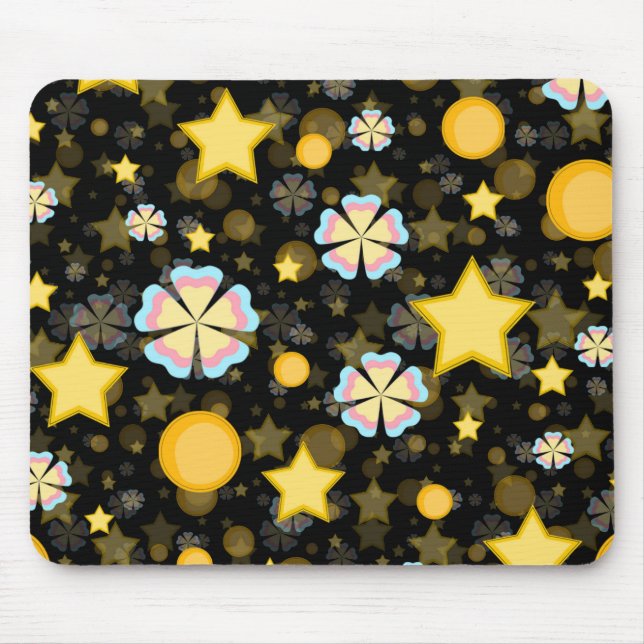 Sun Stars Flowers Glitters Pattern Design  Mouse Mat (Front)