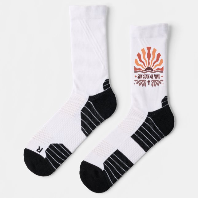 Sun State of Mind Sunburst: Nature-Inspired Summer Socks (Left)