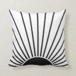 Sun Sunrise Black And White Abstract Sunshine Cushion<br><div class="desc">Black and white Sun Print - Sunshine,  Modern Abstract Geometric Sunrise.</div>
