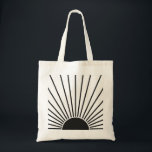 Sun Sunrise Black And White Abstract Sunshine Tote Bag<br><div class="desc">Black and white Sun Print - Sunshine,  Modern Abstract Geometric Sunrise.</div>