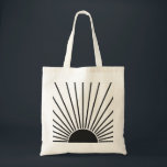 Sun Sunrise Black And White Abstract Sunshine Tote Bag<br><div class="desc">Black and white Sun Print - Sunshine,  Modern Abstract Geometric Sunrise.</div>