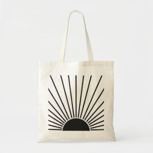 Sun Sunrise Black And White Abstract Sunshine Tote Bag