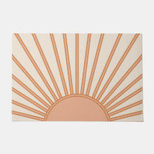 Sun Sunrise Earth Tones Terracotta Retro Sunshine Doormat