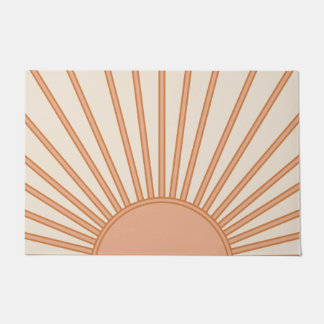 Sun Sunrise Earth Tones Terracotta Retro Sunshine Doormat