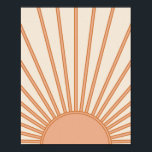 Sun Sunrise Earth Tones Terracotta Retro Sunshine Poster<br><div class="desc">Sun Print – beige and earth tones - Sunshine,  Modern Abstract Geometric Sunrise.</div>