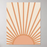 Sun Sunrise Earth Tones Terracotta Retro Sunshine