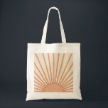 Sun Sunrise Earth Tones Terracotta Retro Sunshine Tote Bag<br><div class="desc">Sun Print – beige and earth tones - Sunshine,  Modern Abstract Geometric Sunrise.</div>