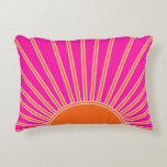 Sun Sunrise Hot Pink And Orange Preppy Sunshine Decorative Cushion<br><div class="desc">Sun Print – hot pink and orange - Sunshine,  Modern Abstract Geometric Sunrise.</div>