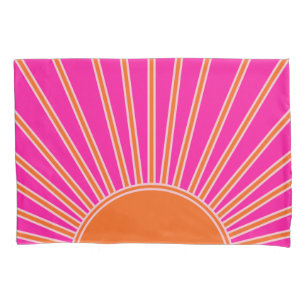 Sun Sunrise Hot Pink And Orange Preppy Sunshine Pillowcase