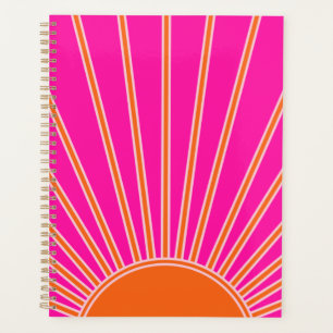 Sun Sunrise Hot Pink And Orange Preppy Sunshine Planner