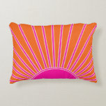 Sun Sunrise Orange And Hot Pink Preppy Sunshine Decorative Cushion<br><div class="desc">Sun Print – hot pink and orange - Sunshine,  Modern Abstract Geometric Sunrise.</div>