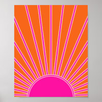 Sun Sunrise Orange And Hot Pink Preppy Sunshine