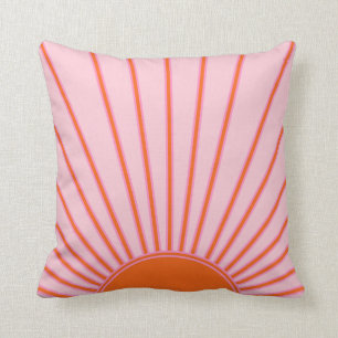 Sun Sunrise Pastel Pink And Orange Sunshine Cushion