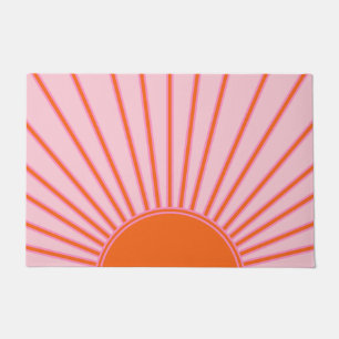 Sun Sunrise Pastel Pink And Orange Sunshine Doormat