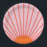 Sun Sunrise Pastel Pink And Orange Sunshine Paper Plate<br><div class="desc">Sun Print – pink and orange - Sunshine,  Modern Abstract Geometric Sunrise.</div>