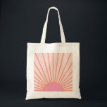 Sun Sunrise Pink Abstract Retro Sunshine Tote Bag<br><div class="desc">Pink Sun Print - Sunshine,  Modern Abstract Geometric Sunrise.</div>