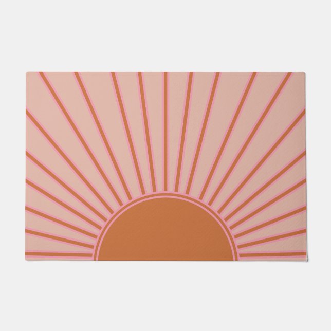 Sun Sunrise Terracotta Earth Tones Sunshine Doormat (Front)