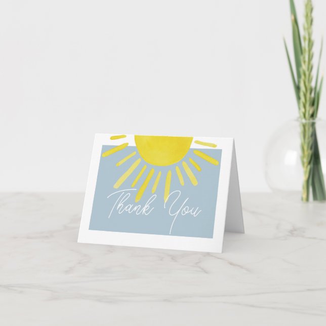 Sun Sunshine Baby Shower Thank You Card (Front)