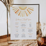 Sun Sunshine First Birthday Milestone Birthday  Poster<br><div class="desc">Sun Sunshine First Birthday Milestone Poster Pedestal Sign. Please message me for any needed adjustments or matching items :)</div>