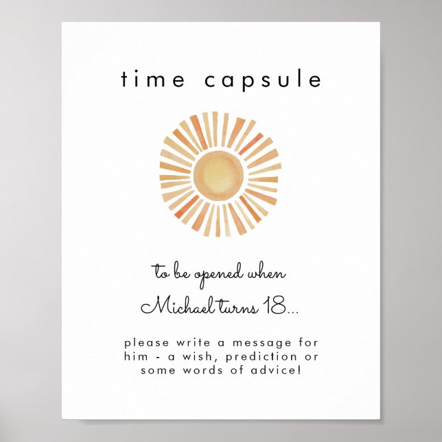 Sun Sunshine First Birthday Time Capsule Poster (Front)
