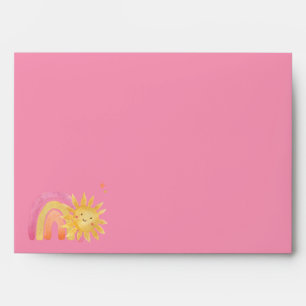 Sun Sunshine Rainbow With Pink   Orange Gradient E Envelope