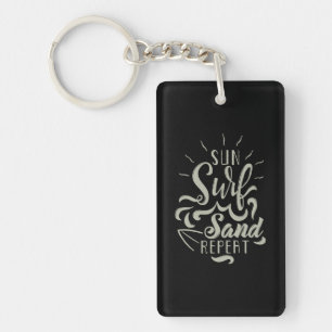 Sun Surf Sand Repeat Key Ring