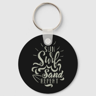 Sun Surf Sand Repeat Key Ring