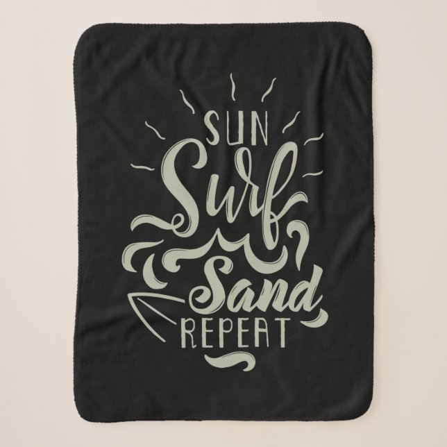 Sun Surf Sand Repeat Sherpa Blanket (Front)