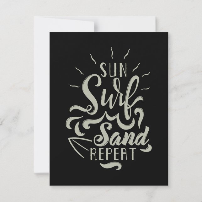Sun Surf Sand Repeat Thank You Card (Front)