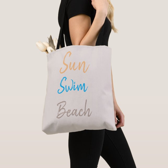 Sun Swim Beach Minimal  Tote Bag (Close Up)