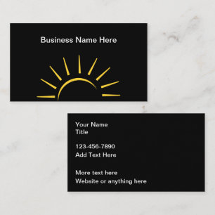 Sun Symbol Editable Business Cards