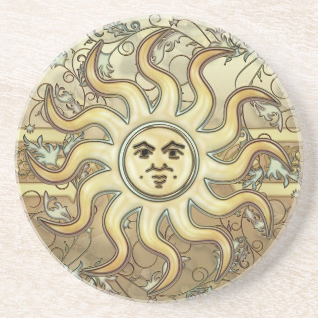 Sun Symbol Sandstone Coaster (Front)