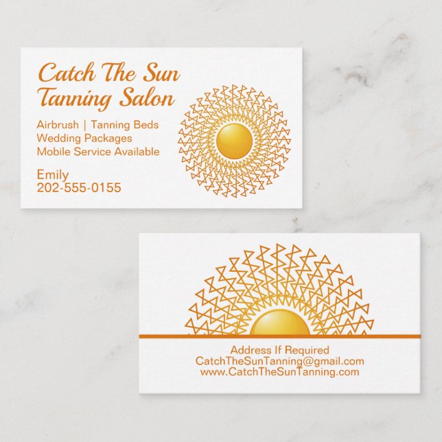 Sun Tanning Mobile Spray Tan Business Card (Front/Back)