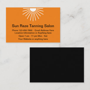 Sun Tanning Salon Or Health Food Store Business Card