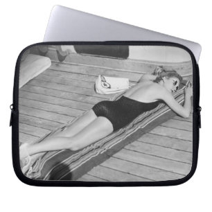 Sun Tanning Woman Laptop Sleeve