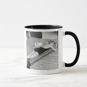 Sun Tanning Woman Mug