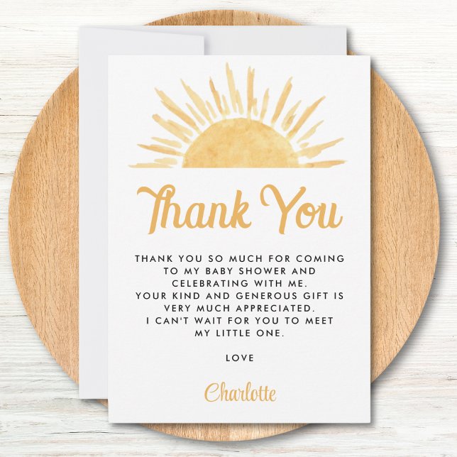 Sun-Themed Baby Shower Thank You (Creator Uploaded)