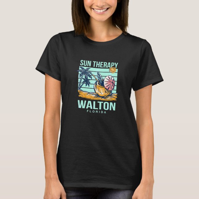 Sun Therapy Walton Summer Florida Tropical Beach T-Shirt (Front)